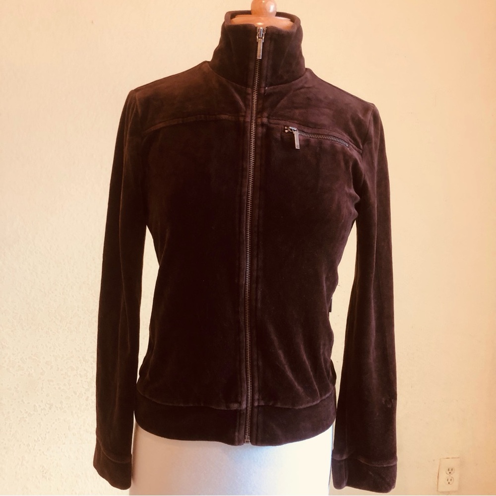 Lauren Ralph Lauren Velvet Vintage Zip-Up Sweater Size Small